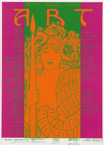 VARIOUS ARTISTS.  ART / ARTIST RIGHTS TODAY. Group of 3 posters. 1986-1987. Each 26x20 inches, 66x50¾ cm.
